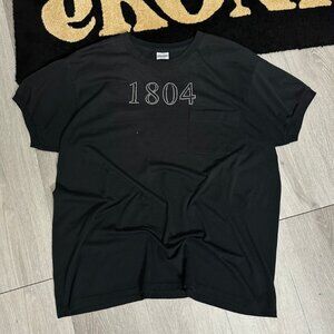 Vintage Mark's 1804 Rhinestone Men's Single Stitch Black Pocket T-Shirt Size XL